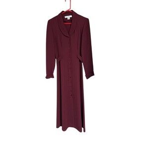David Warren‎ Shirt, Dress Burgundy, Long Sleeves Size 6 Button up Vinta…